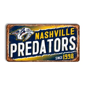 Cartello in metallo Nashville Predators NASHVILLE PREDATORS cartello hockey Nashville Predators stile vintage nhl fan wall art decorazione da parete
