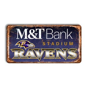 Baltimore Ravens metal sign BALTIMORE RAVENS stadium sign Baltimore vintage sign NFL football sign Baltimore Ravens fan wall decor