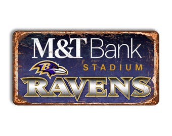 Baltimore Ravens Metal Stadium Sign, M&T Bank stadium sign