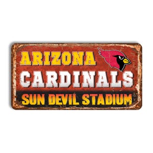 Arizona Cardinals metal sign ARIZONA CARDINALS stadium sign nfl football Arizona Cardinals fan wall decor Cardinals football sign wall art
