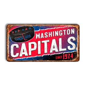 Washington Capitals metal sign WASHINGTON CAPITALS sign Washington Capitals vintage style nhl Washington Capitals hockey Fan Wall art