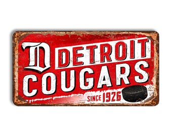 Placa de metal Detroit Cougars Placa Red Wings