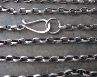 sterling silver chain 18" oxidized