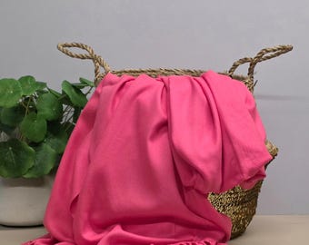 Candy Pink Pashmina Scarf - Soft Viscose Shawl with Tassels