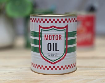 Medium Storage Tin - Motor Oil - Birthday Gifts, Father's Day, Retro Gifts, Home Accessories, New Home, Quirky Gifts, Novelty Gifts