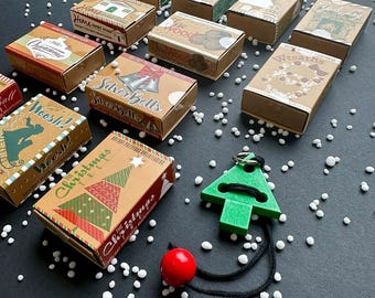 Individual Christmas Puzzle In A Matchbox - Table Gifts, Table Games, Wedding Games, Stocking Fillers, Party Favours, After Dinner Puzzles