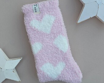 Calzini soffici a forma di cuore in rosa - Regali di compleanno, regali per la festa della mamma, regali di anniversario, regali di San Valentino
