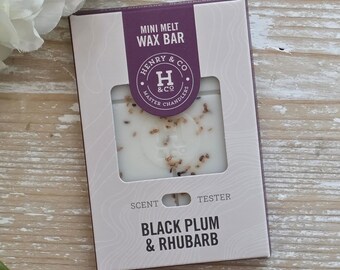 Mini Wax Melt Bar - Black Plum & Rhubarb - Home Fragrance, Scented Wax Melts, Handmade, Vegan Friendly, Home Accessories, Soy Wax