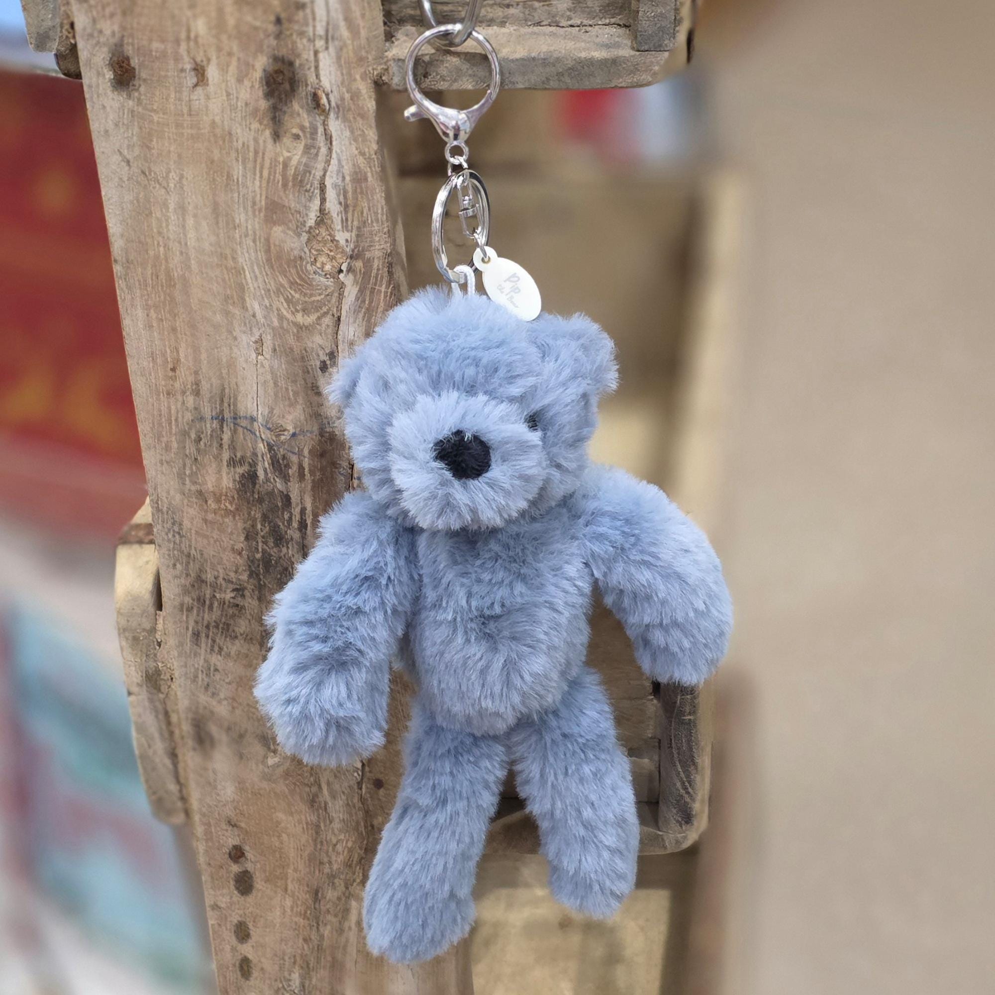 Pip the Plush Blue Teddy Bear Keyring - Bag Charms, Key Chains