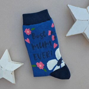 Bamboo &#39;Best Mum Ever!&#39; Socks in Denim Blue - Mother&#39;s Day Gifts, Birthday Gifts, Gifts For Mum