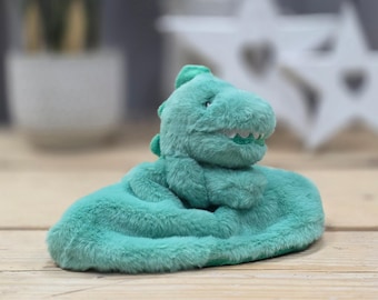 Ebba Eco Ryker Rex Dragon Luvster-dekbed - Zachte knuffel, zacht pluche, knuffel, knuffels, nieuwe babycadeaus, cadeaus voor kinderen