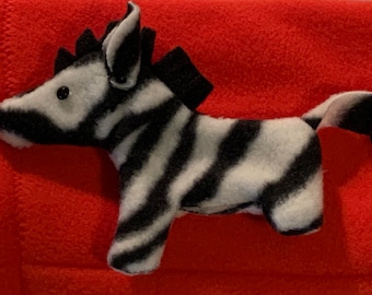 Zebra finger puppet