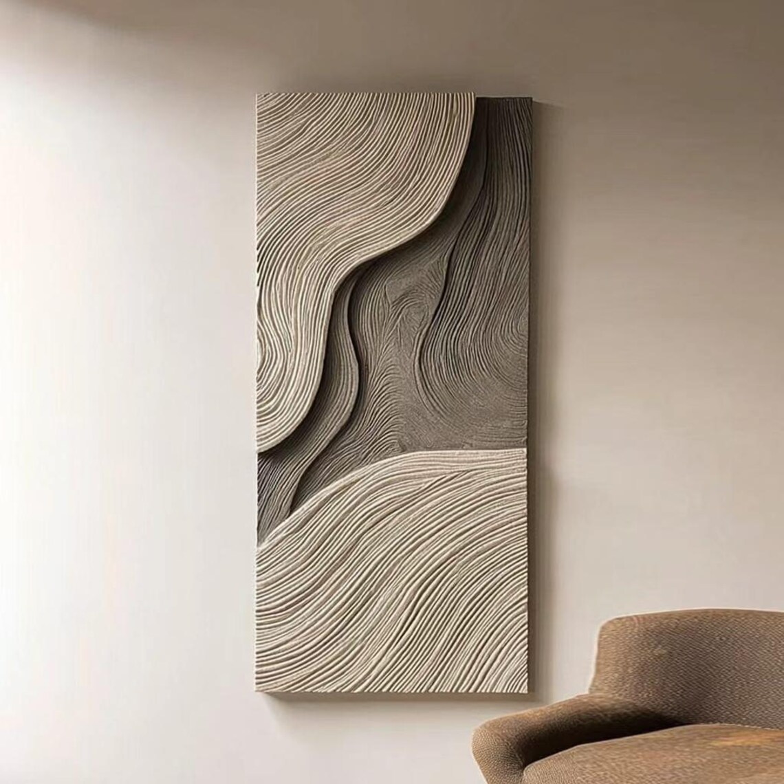 Permanent Textured Wood Customizations Reference: Wabi Sabi Textured Wall Art Japandi Wall Decor Modern Handmade