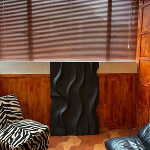 Black Wave 3D Wall Art - Wall Hanging - Wood Wall Sculpture - Minimalist Abstract Wall Decor - Dimensional Wall Art - Modern Interior Design