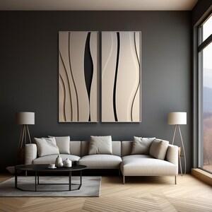 Beige Wall Art - Wall Hanging - Wood Wall Sculpture - Minimalist Abstract Wall Decor - Dimensional Wall Art - Modern Interior Design