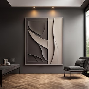 Black And Grey Wall Art - Wall Hanging - Wood Wall Sculpture - Minimalist Abstract Wall Decor - Dimensional Wall Art