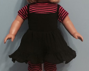 Cami Dress Outfit With Tee and  Leggings- 3 Piece Set for 18 Inch Dolls such as American Girl