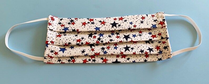 Face Mask Red White and Blue Star Print Blue star pillow | Etsy