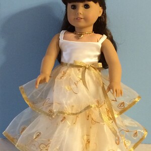 Ivory Party Dress With Gold Sequins and Ribbon for 18 Inch Dolls Such as American  Girl - Etsy