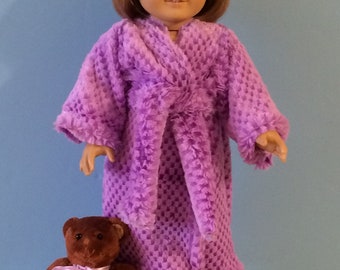 Lavender Plush Velour Robe for 18 Inch Dolls such as American Girl Dolls