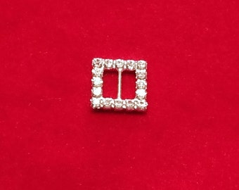 Square Rhinestone Slider - 13 mm Approximately