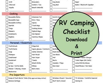 Lista de verificación para acampar en RV