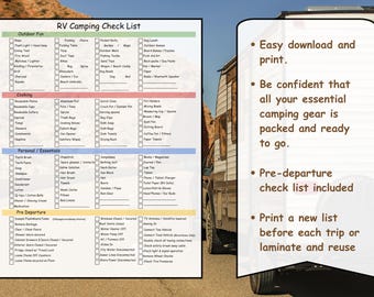 Lista de verificación para acampar en autocaravana