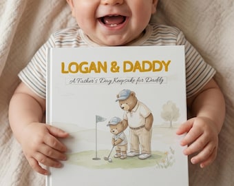 Custom Golf Book With Kids Name, Best Dad By Par, Fathers Day Gift For Dad From Child, Golf Lover Gift