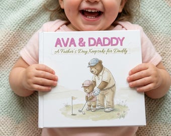 Personalized Daddy and Me Golf Book, Custom Golf Book With Kids Name, Best Dad By Par, Fathers Day Gift For Dad From Child