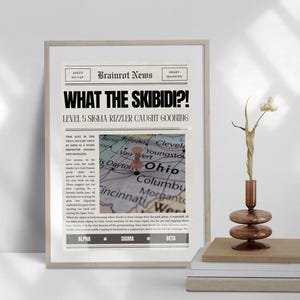 BrainRot News - Funny Kid Slang Internet Lingo Poster | Skibidi, Rizz, Gooning Meme Print | Digital Download