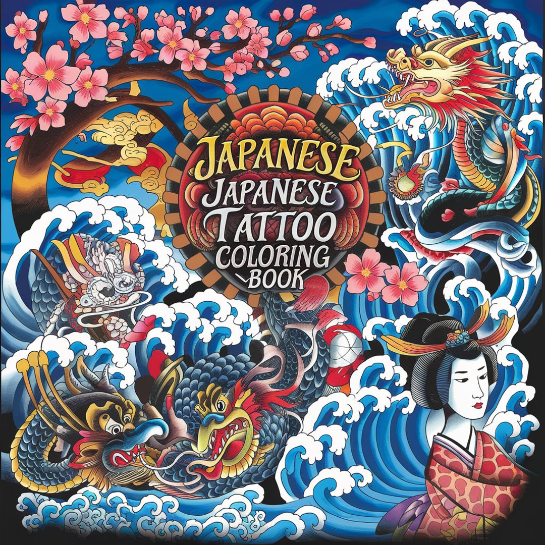 260 Japanese Tattoo Coloring Pages - Etsy