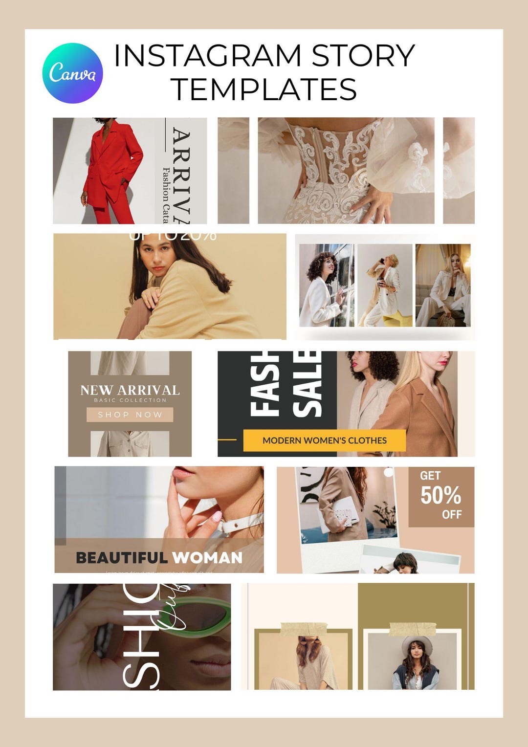 10 Stylish Instagram Templates – Editable Canva Kit for Fashion Brands ...