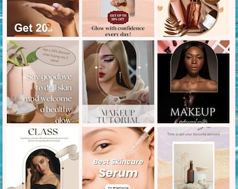 Historias de belleza para Instagram: 12 plantillas editables de Canva