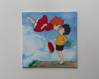 Anime Fan Art – Original 6x6 Acrylic Painting on Canvas Panel