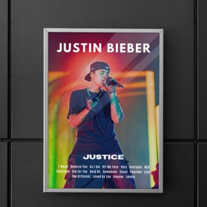 Poster | Wall art | Home decor | Wall decor | Justin Bieber | Justin bieber justice | Justin Bieber Album Art