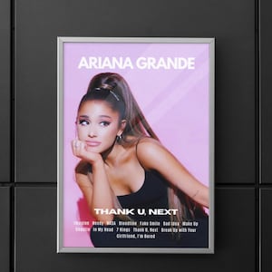 Ariana Grande | Ariana Grande Thank U, Next album poster | Thank U, Next poster | Poster | Wall art | Home decor | Wall decor