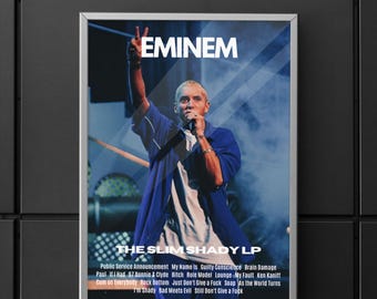Eminem | Eminem Poster | Eminem the Slim Shady LP Album | the Slim