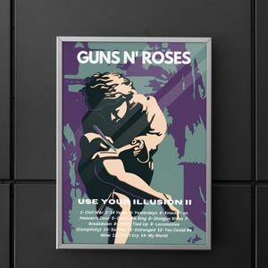 Guns N' Roses / Álbum Use Your Illusion II de Guns N' Roses / Póster Use Your Illusion II / Póster / Arte de pared / Decoración del hogar / Decoración de pared