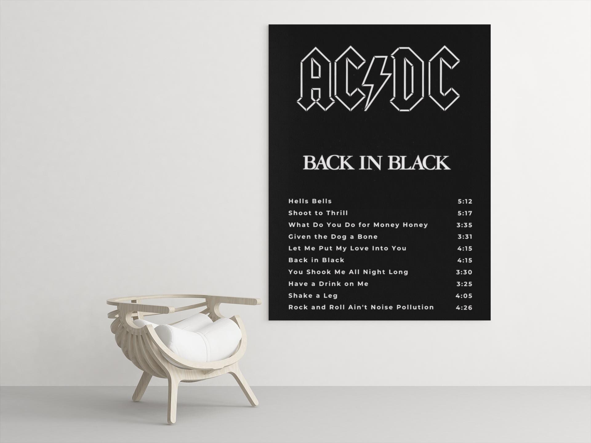 Ac/dc | Ac/dc Album Poster | Ac/dc Back in Black | Back in Black Poster ...