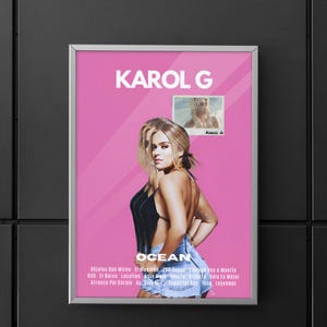 Póster / Arte de pared / Decoración del hogar / Decoración de pared / Karol G / Karol G Ocean / Arte del álbum Karol G / Póster Ocean
