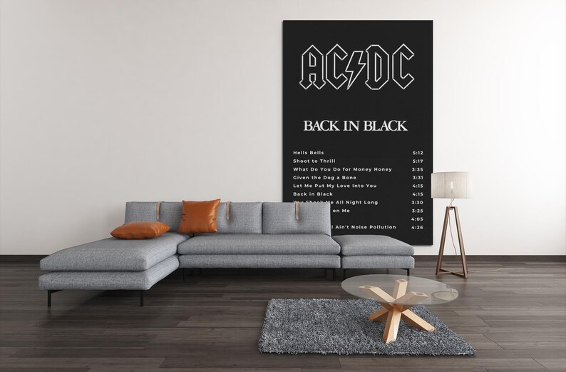 Ac/dc | Ac/dc Album Poster | Ac/dc Back in Black | Back in Black Poster ...