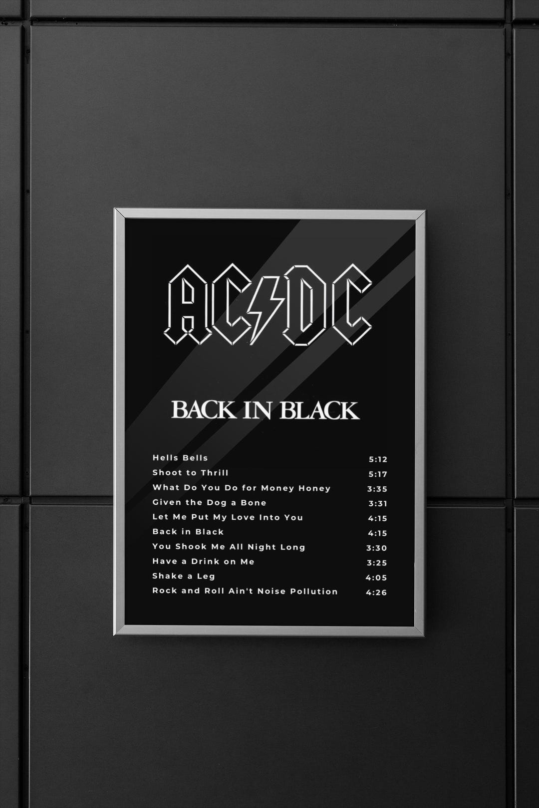 Ac/dc | Ac/dc Album Poster | Ac/dc Back in Black | Back in Black Poster ...
