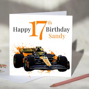McLaren F1 personalisierte Geburtstagskarte für Formel-1-Fans - Lando Norris, Oscar Piastri