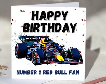 F1 Personalisierte Geburtstagskarte für Formel-1-Fans - Mercedes, McLaren, Ferrari, Red Bull Options