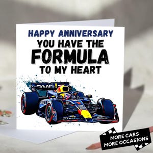 You Have The Formle To My Heart - Geburtstags-/Jubiläums-/Valentinstag-/Vatertagskarte für Formel-1-Fans - Mercedes, McLaren, Ferrari