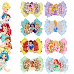 ディズニープリンセス ベル シンデレラ ラプンツェル ジャスミン オーロラ アリエル ティアナ 白雪姫 オーロラのヘアリボン