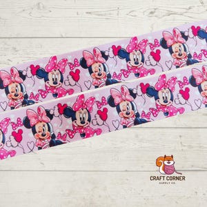 Cinta de satén de Minnie de alta calidad de 1,5" (1 yarda, 3 yardas, 5 yardas)