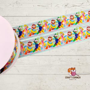 1.5&quot; High Quality Super Mario Luigi Peach Ribbon (1 Yard, 3 Yards, 5 Yards)