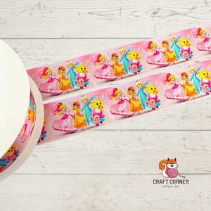1.5&quot; High Quality Satin Super Mario Princess Peach Daisy Rosalina Ribbon (1 Yard, 3 Yards, 5 Yards)
