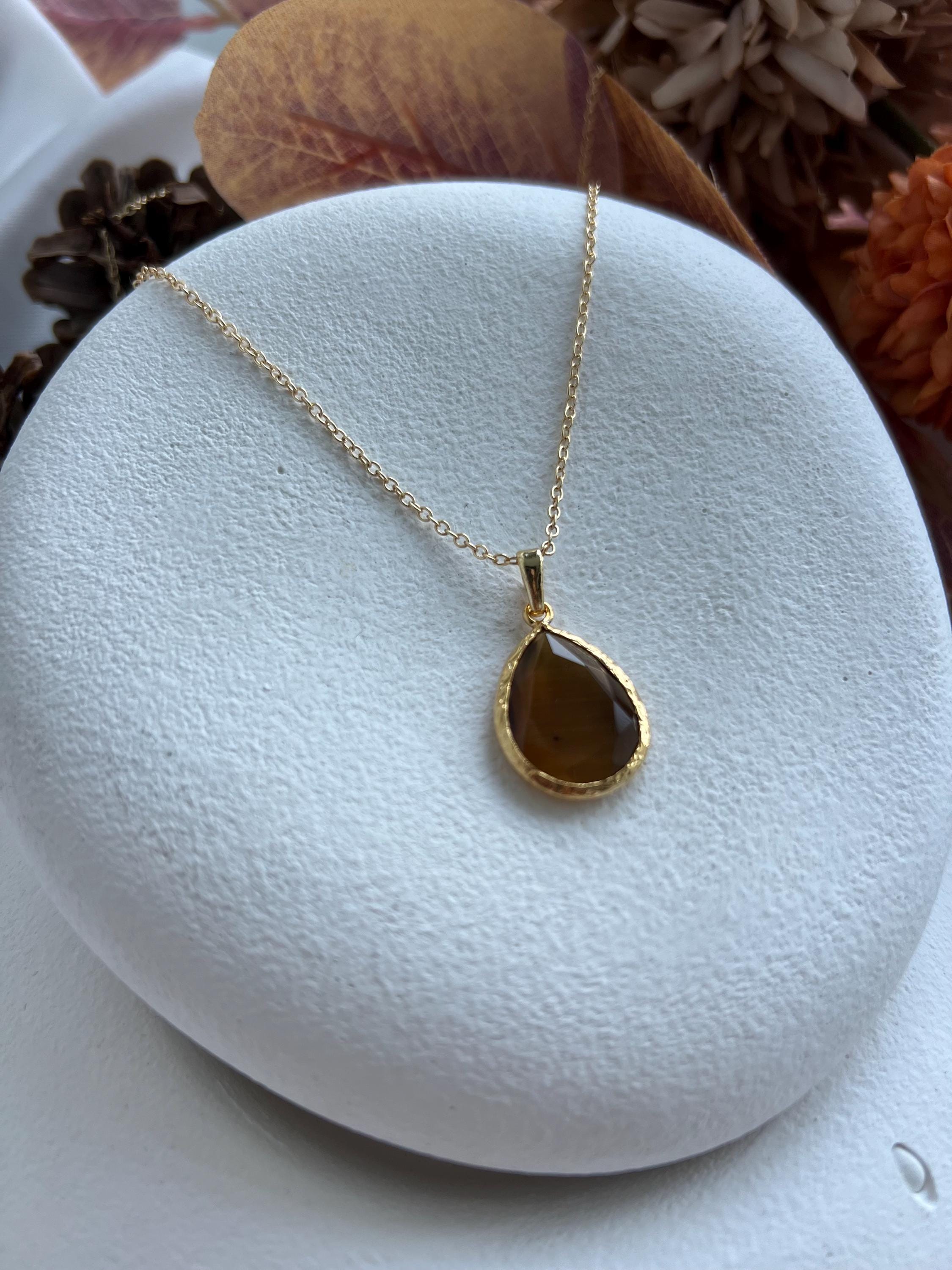 Brown Stone Pendant - Etsy Canada